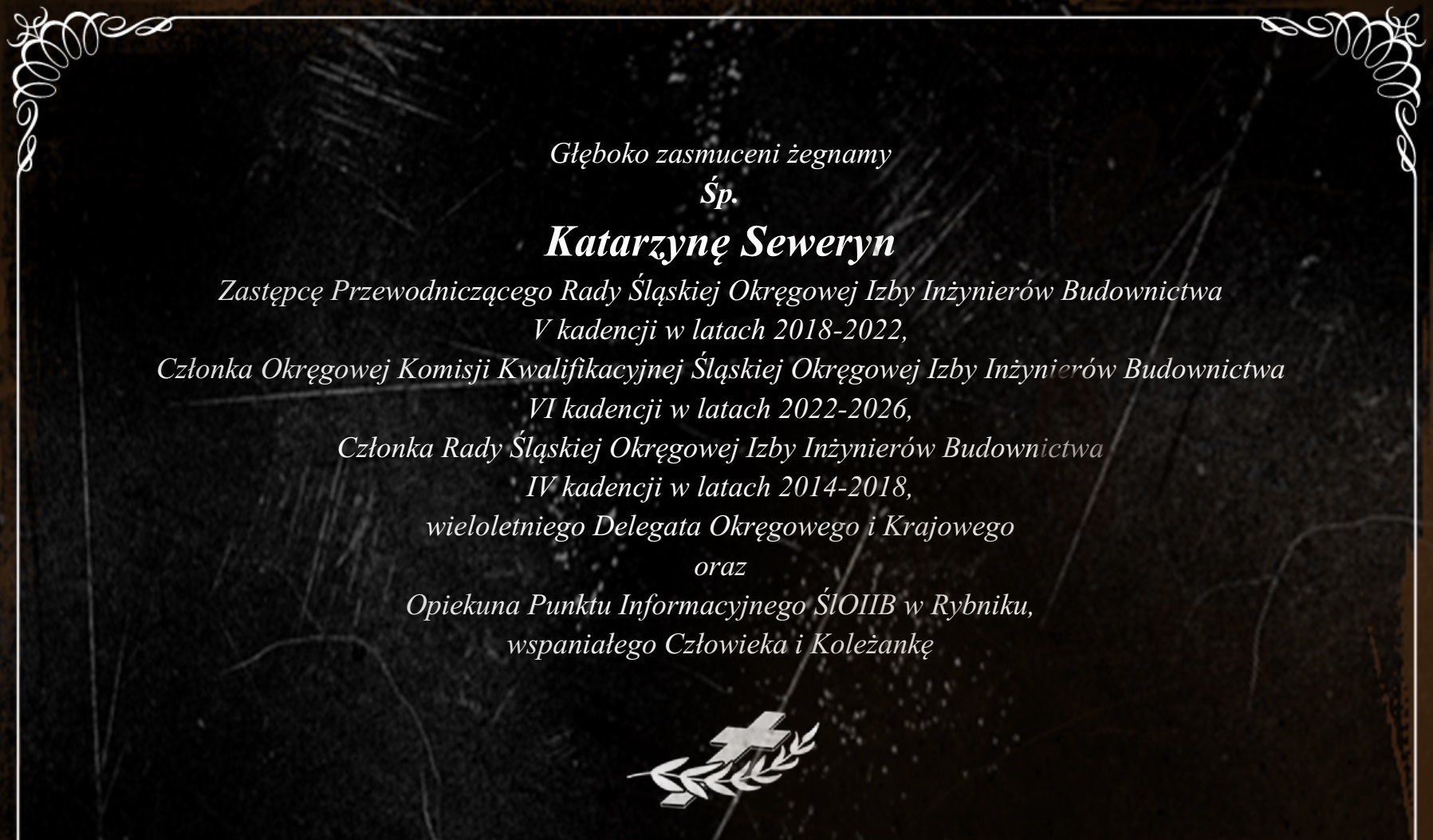 Głęboko zasmuceni żegnamy Śp. Katarzynę Seweryn
